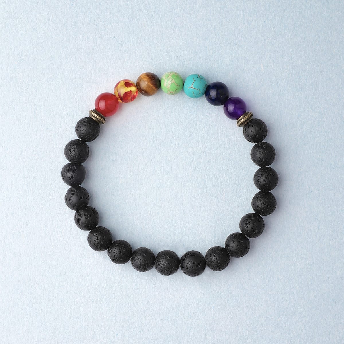 7 Chakra Diffuser Bracelet with volcanic Lava beads