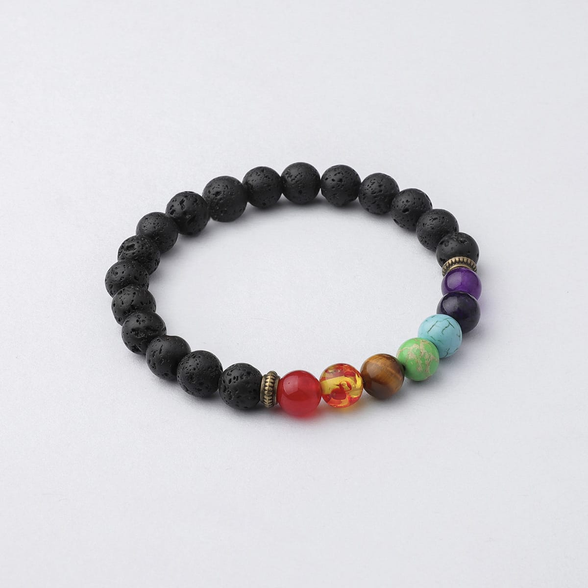 7 Chakra Diffuser Bracelet with volcanic Lava beads