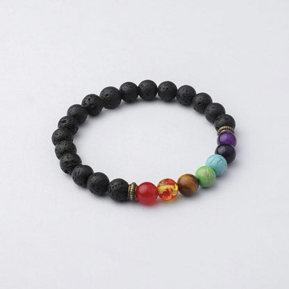 7 Chakra Diffuser Bracelet with volcanic Lava beads